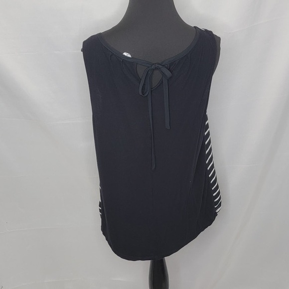 Elle Sleeveless Striped Tie Back Blouse Size L - Picture 7 of 14
